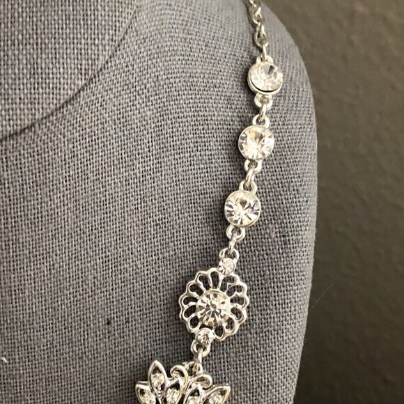 Teardrop Marquise Radiant Rhinestone Cut Drop Necklace - Bridgerton Regency Core - Picture 5 of 7